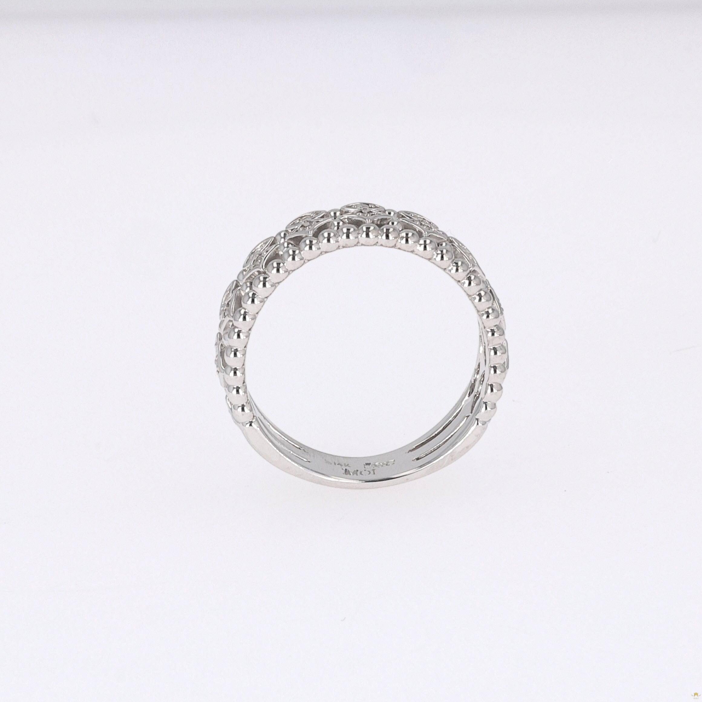 0.11 CTW   Round Near-Colorless Moissanite Fashion Ring in 14K White Gold