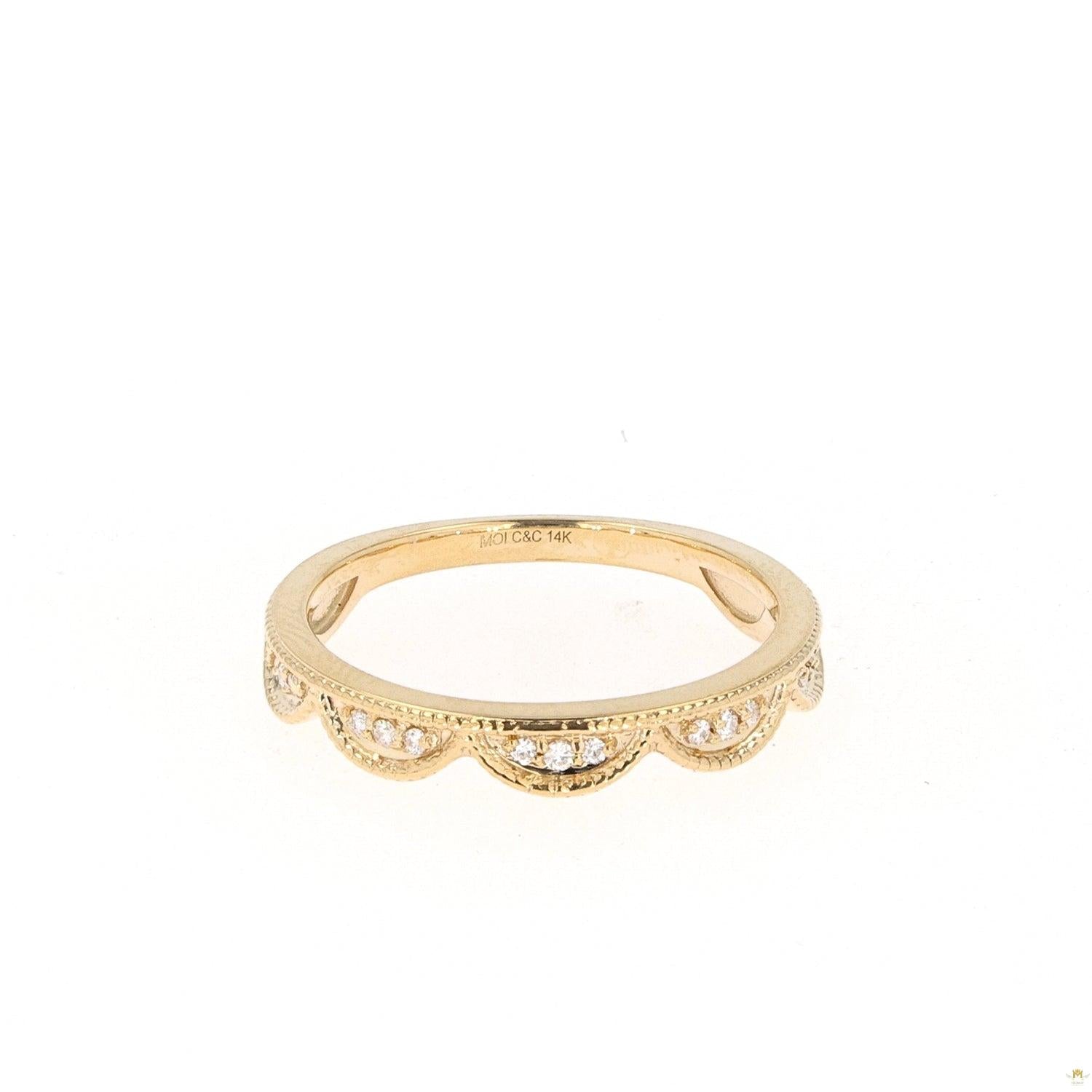 0.13 CTW   Round Near-Colorless Moissanite Stackable Band in 14K Gold