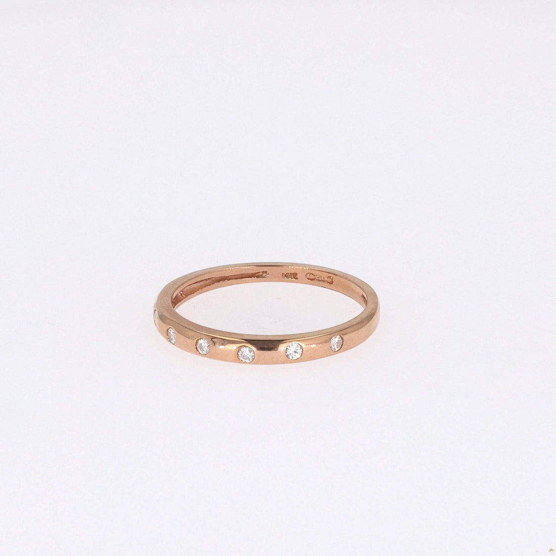 0.11 CTW   Round Near-Colorless Moissanite Band in 14K Rose Gold