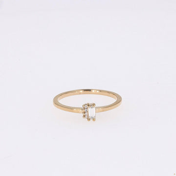 0.14 CTW   Straight-Baguette Near-Colorless Moissanite Fashion Ring in 14K Yellow Gold