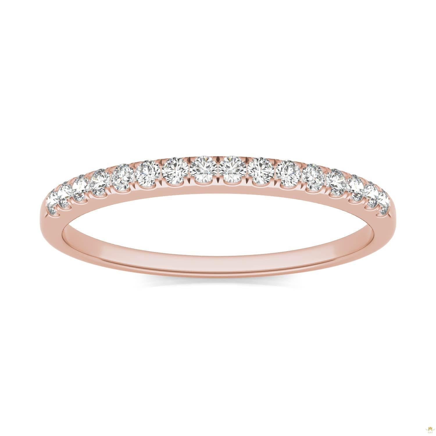 0.16 CTW   Round Moissanite Anniversary Band in 14K Rose Gold