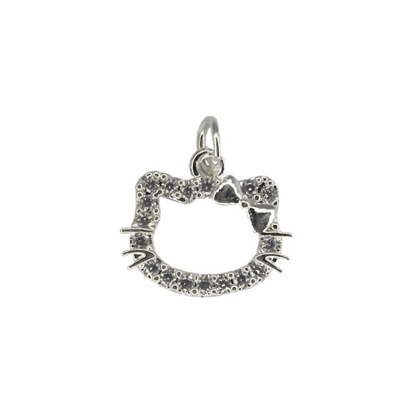 Silver Pave Kitten Pendant