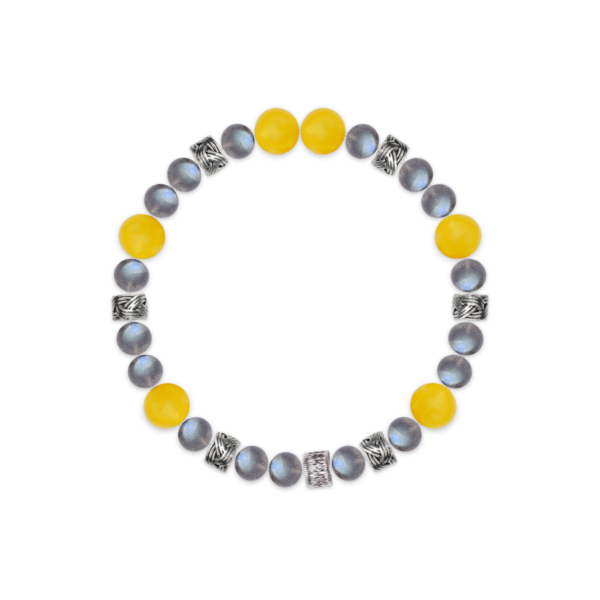 Balanced Gray Moonstone & Yellow Agate Harmony Bracelet – 4B8678 Balanced Gray Moonstone & Yellow Agate Harmony Bracelet – 4B8678