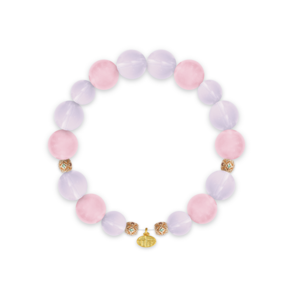 Star Rose Quartz & Gold Fortune Bracelet – 875A14 Star Rose Quartz & Gold Fortune Bracelet – 875A14