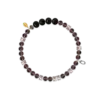 Balanced Clear Smoky Quartz & Silver Pave Kitten Harmony Bracelet – 8B9036