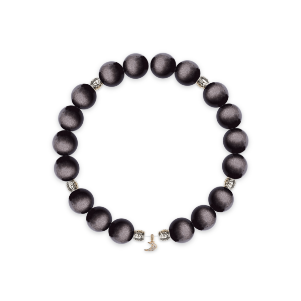Silver Obsidian & Pave Moon Bracelet – D86EE3