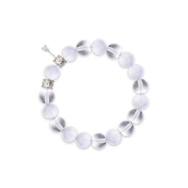 Elegant Milky White Crystal & White Mermaid Tail Harmony Bracelet – F0BACF