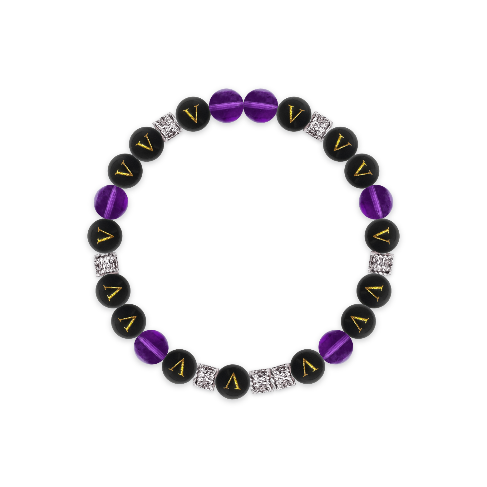 Balanced Red Onyx Initial R Bracelet