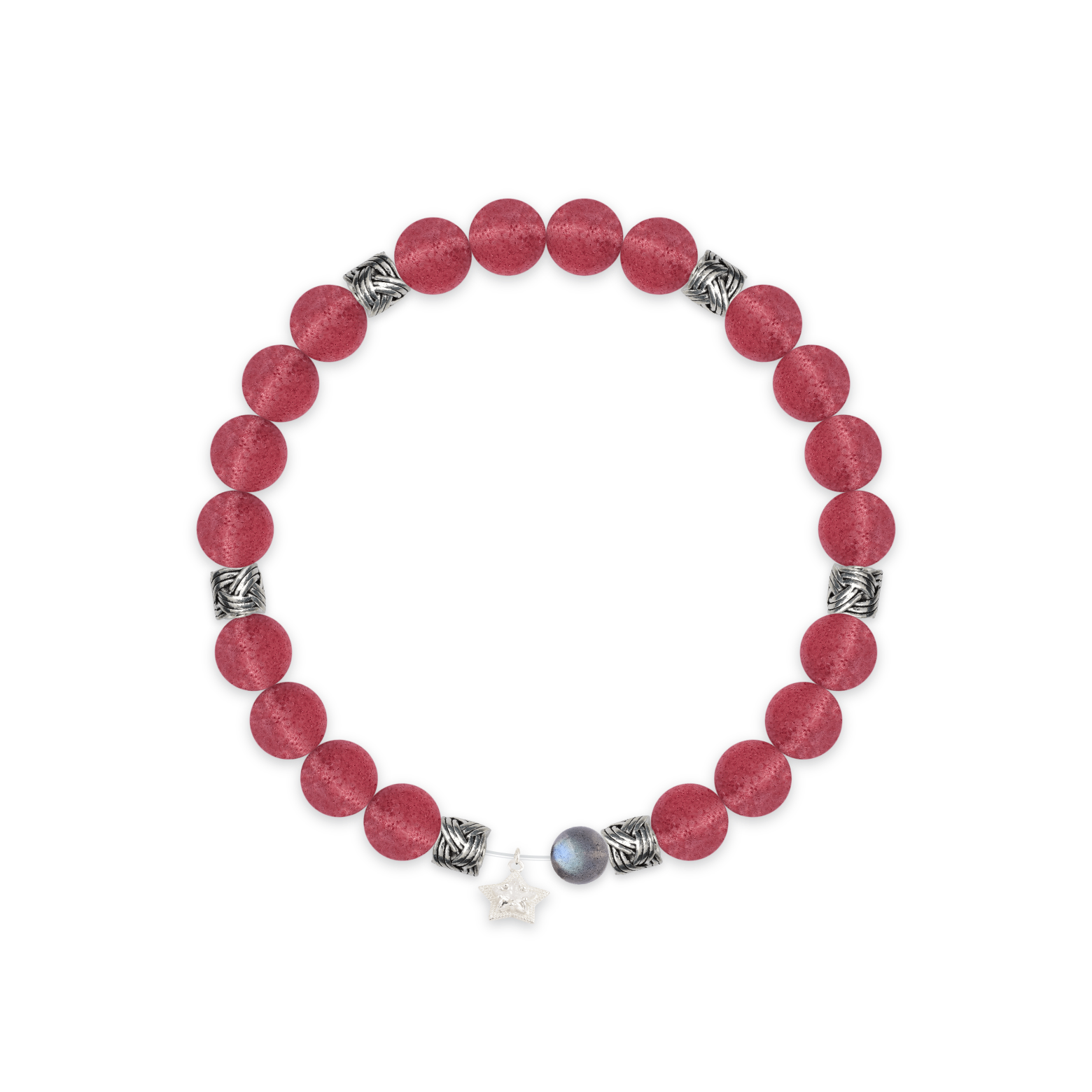 Balanced Red Onyx Initial R Bracelet