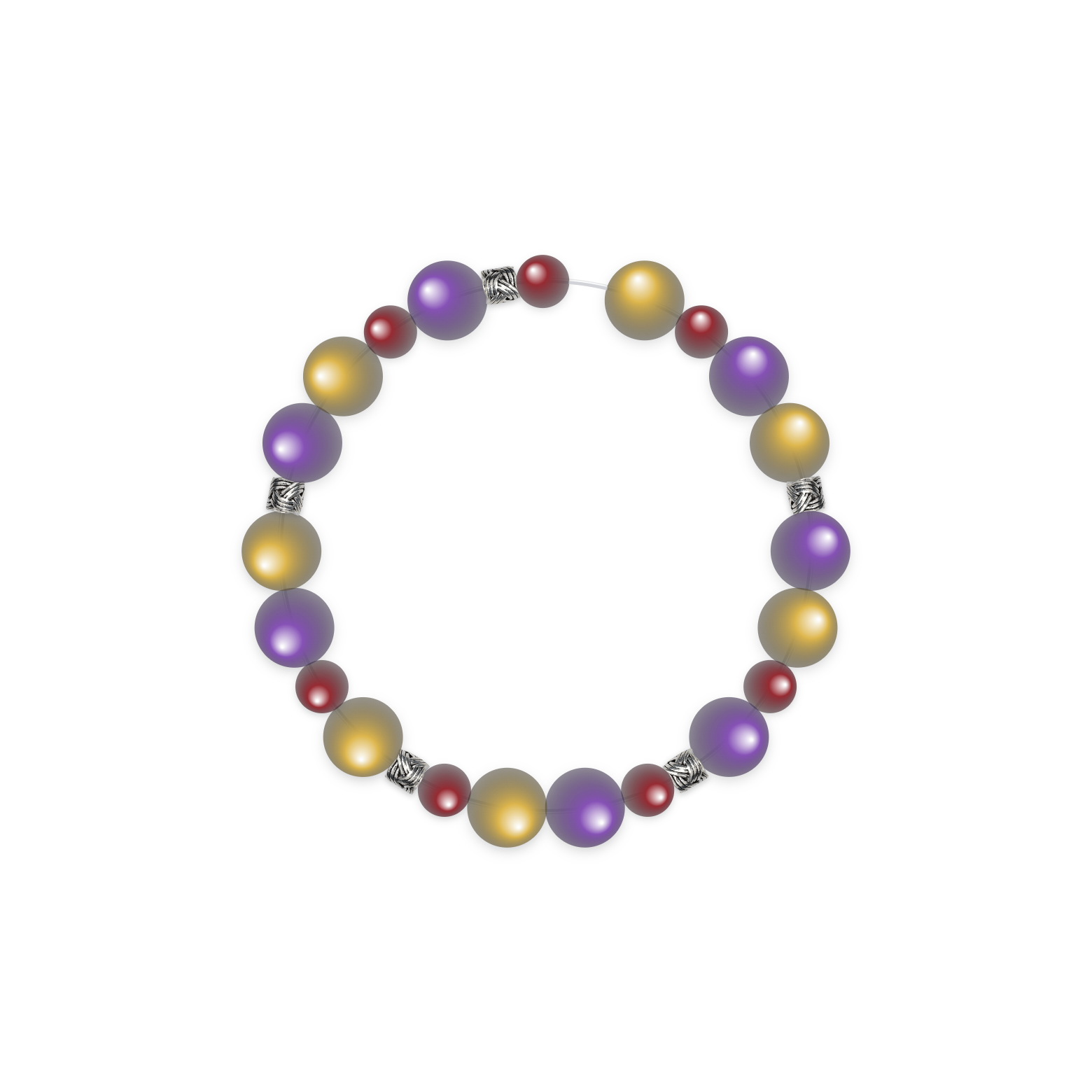 Transparent Lemon Citrine 12mm & Red Onyx Initial A Bracelet – 24.7 cm – 9D3AA4