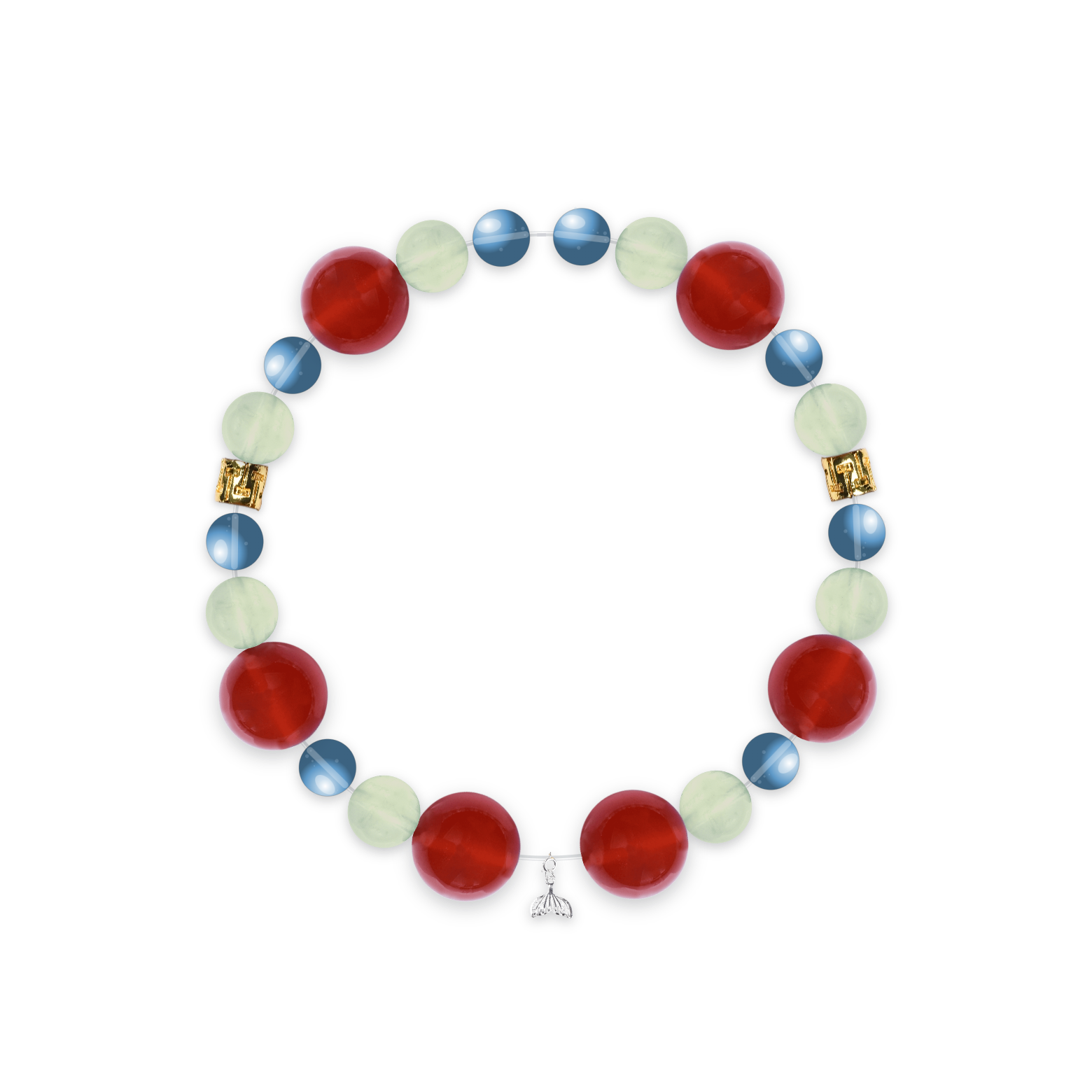 Balanced Red Onyx Initial R Bracelet